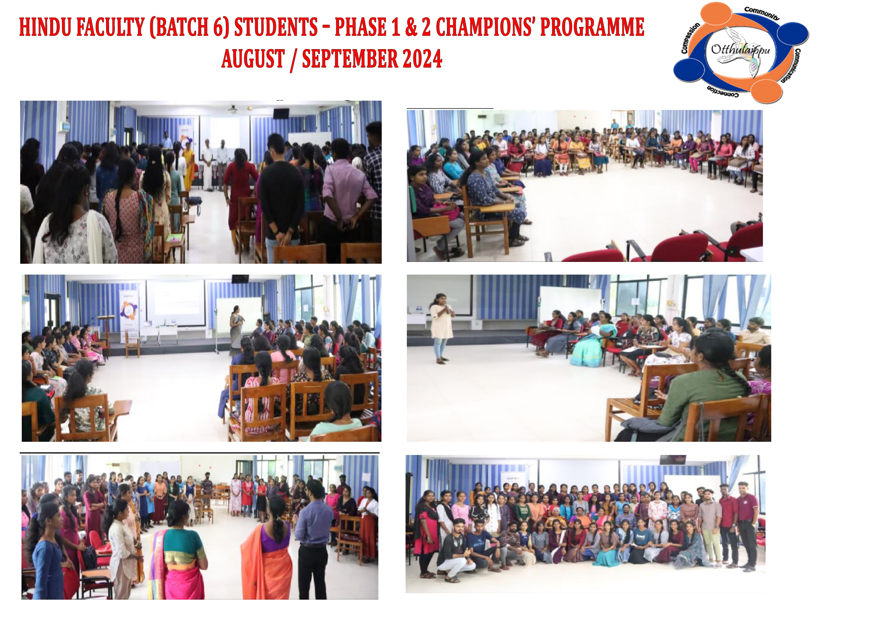 Hindu Faculty (Batch 6) Students – Phase 1 & 2 Champions’ Programme