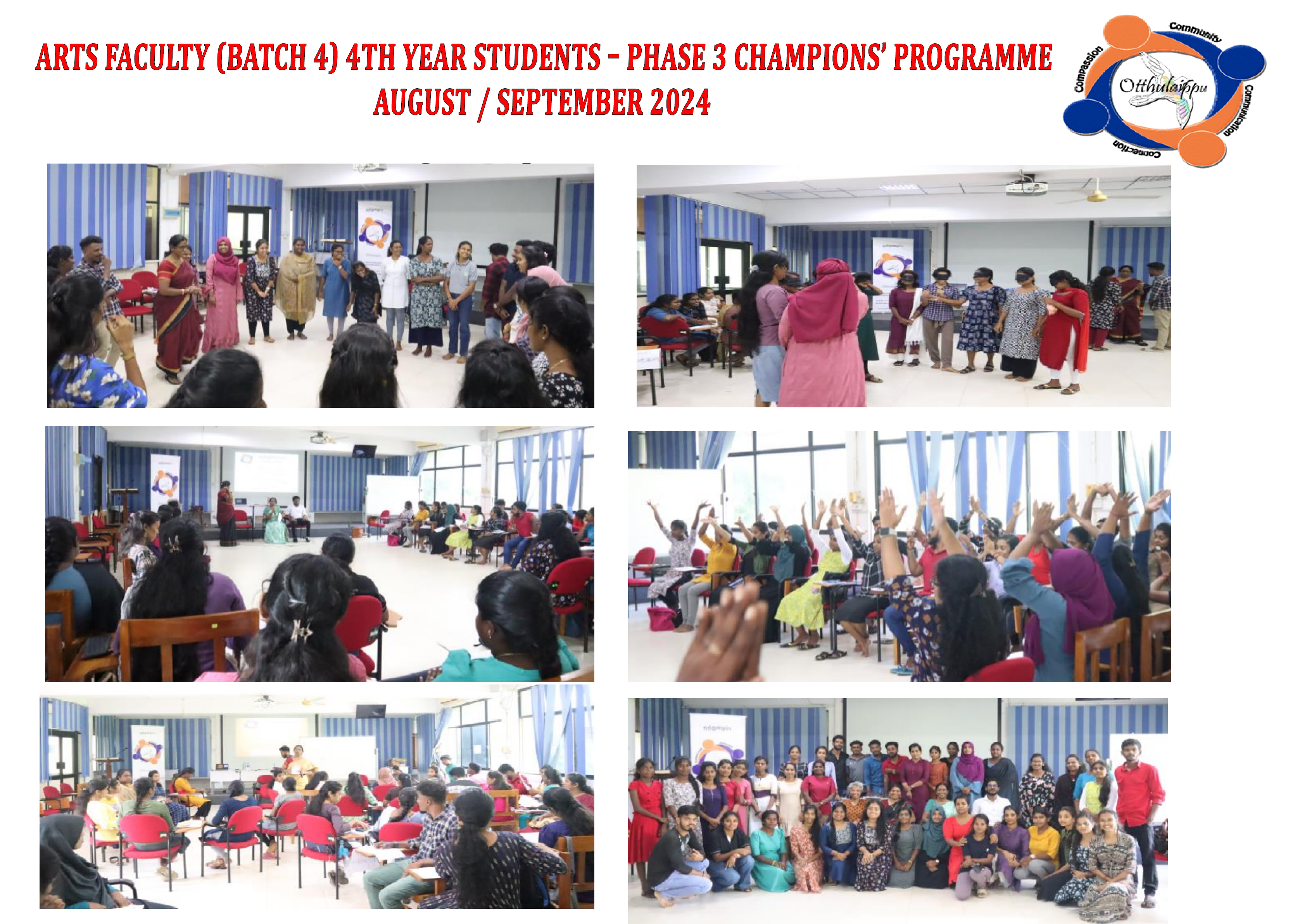 Arts Faculty (Batch 4) 4th Year Students – Phase 3 Champions’ Programme