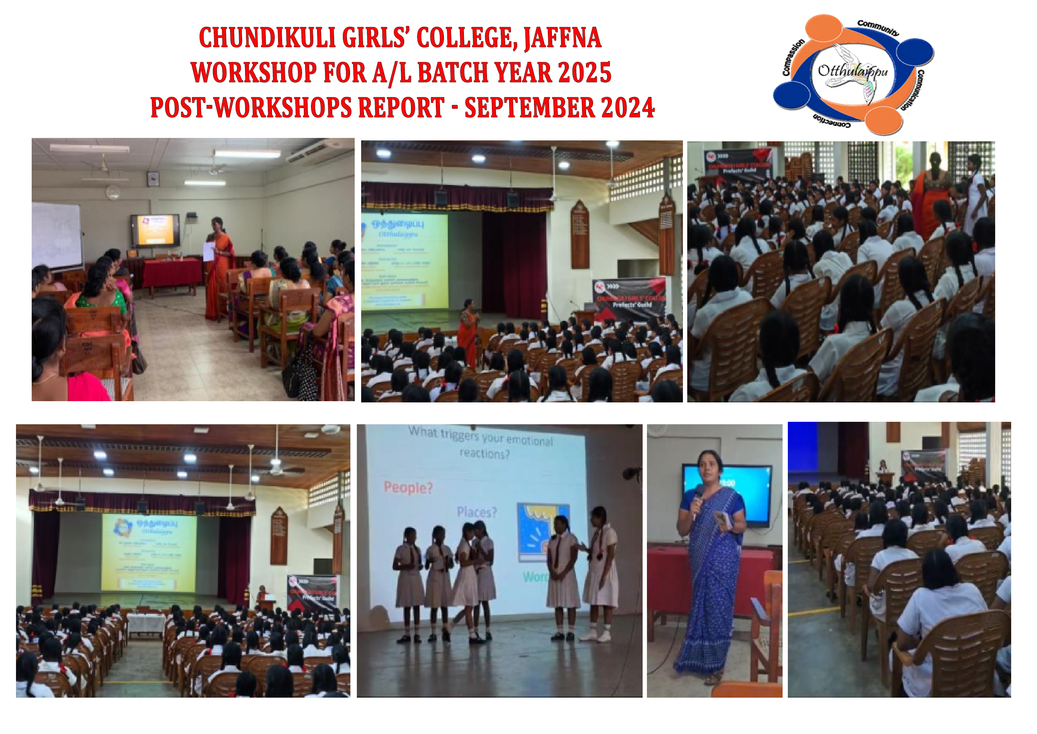 Chundikuli Girls’ College, Jaffna Workshop for A/L Batch Year 2025 Post-workshops report - September 2024